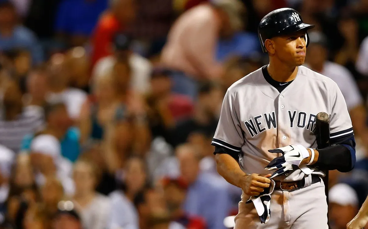 Alex Rodriguez #13 of the New York Yankees at bat against the Boston Red Sox during the game on September 13, 2012 at Fenway Park in Boston, Massachusetts. (Photo by Jared Wickerham/Getty Images)