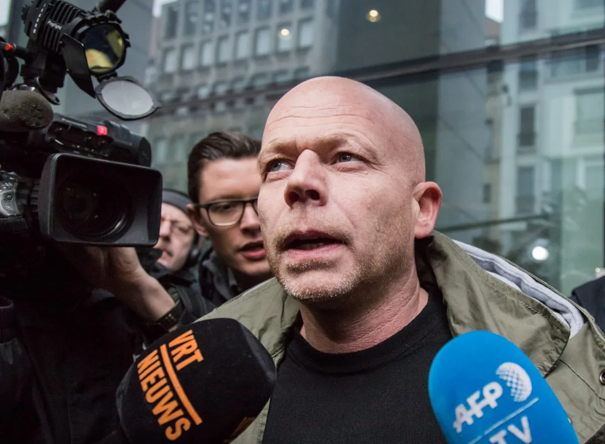 Sven Mary, Belgian lawyer of Paris attacks suspect Salah Abdeslam, talks to the media outside the building of the Federal Police in Brussels, on March 19, 2016. (Aurore Belot/AFP/Getty Images)