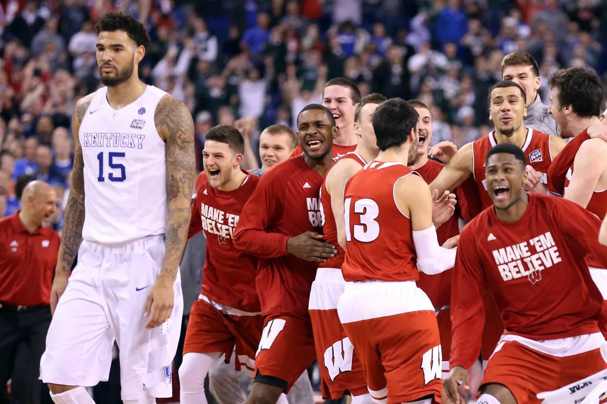 The Wisconsin Badgers did the improbable in upsetting 38–0 Kentucky during the 2015 Final Four. (Andy Lyons/Getty Images)