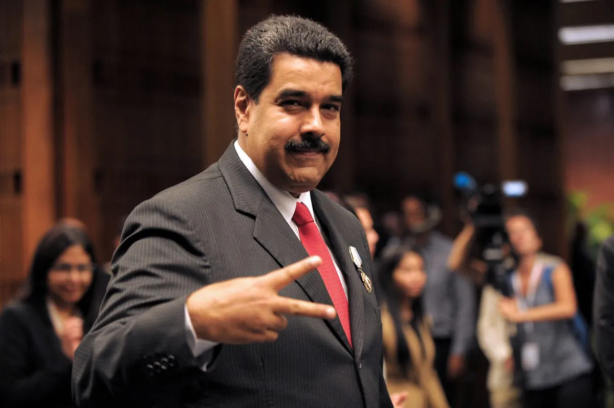 Venezuelan President Nicolás Maduro gestures after receiving the Jose Marti Order at Revolution Palace in Havana, Cuba, on March 18, 2016. (Yamil Lage/AFP/Getty Images)