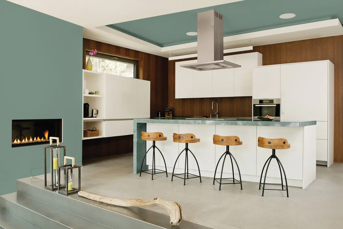 PPG Paints’ 2016 colour of the year, Paradise Found, a complex, leafy hue. Green is a trending colour this spring as people respond to wellness trends and the need for calmness in a hectic world. (Angus McRitchie/PPG via AP) 