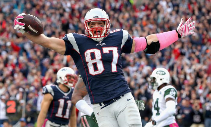 Rob Gronkowski of the New England Patriots has been named an All-Pro three times in his six-year career. (Jim Rogash/Getty Images) 