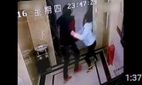 Chinese Man Attacks Elevator Doors, Falls Down the Shaft