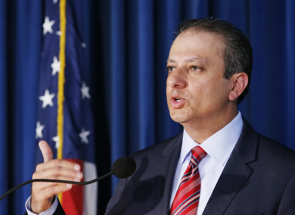 U.S. Attorney Preet Bharara speaks during a news conference in New York on Sept. 15, 2015. (Kathy Willens/AP Photo)