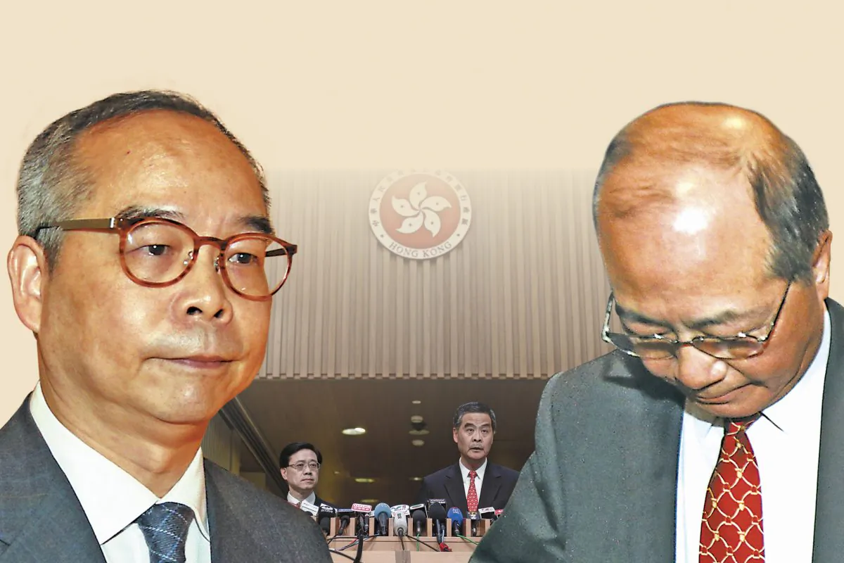 Two secretaries of Chief Executive Leung Chun-ying, Secretary for Home Affairs Lau Kong-wah and Secretary for Education Eddie Ng Hak-kim, have been caught up in a controversy. (Composed photo by Epoch Times)