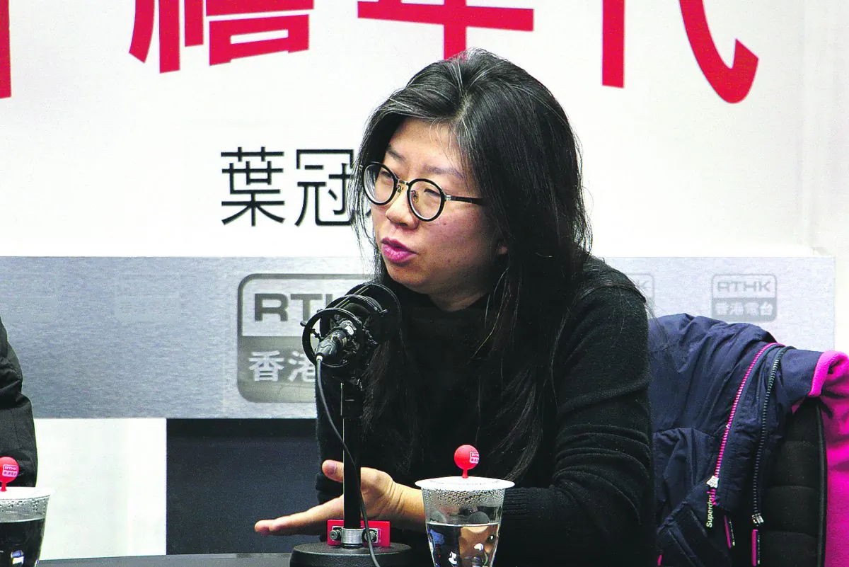 Candace Chong Mui-ngam, spokesperson of Artists Action, said that the government’s response failed to allay doubts, and members were concerned that further intervention would affect and infringe on artistic freedom.  (Kirri Choi/The Epoch Times)