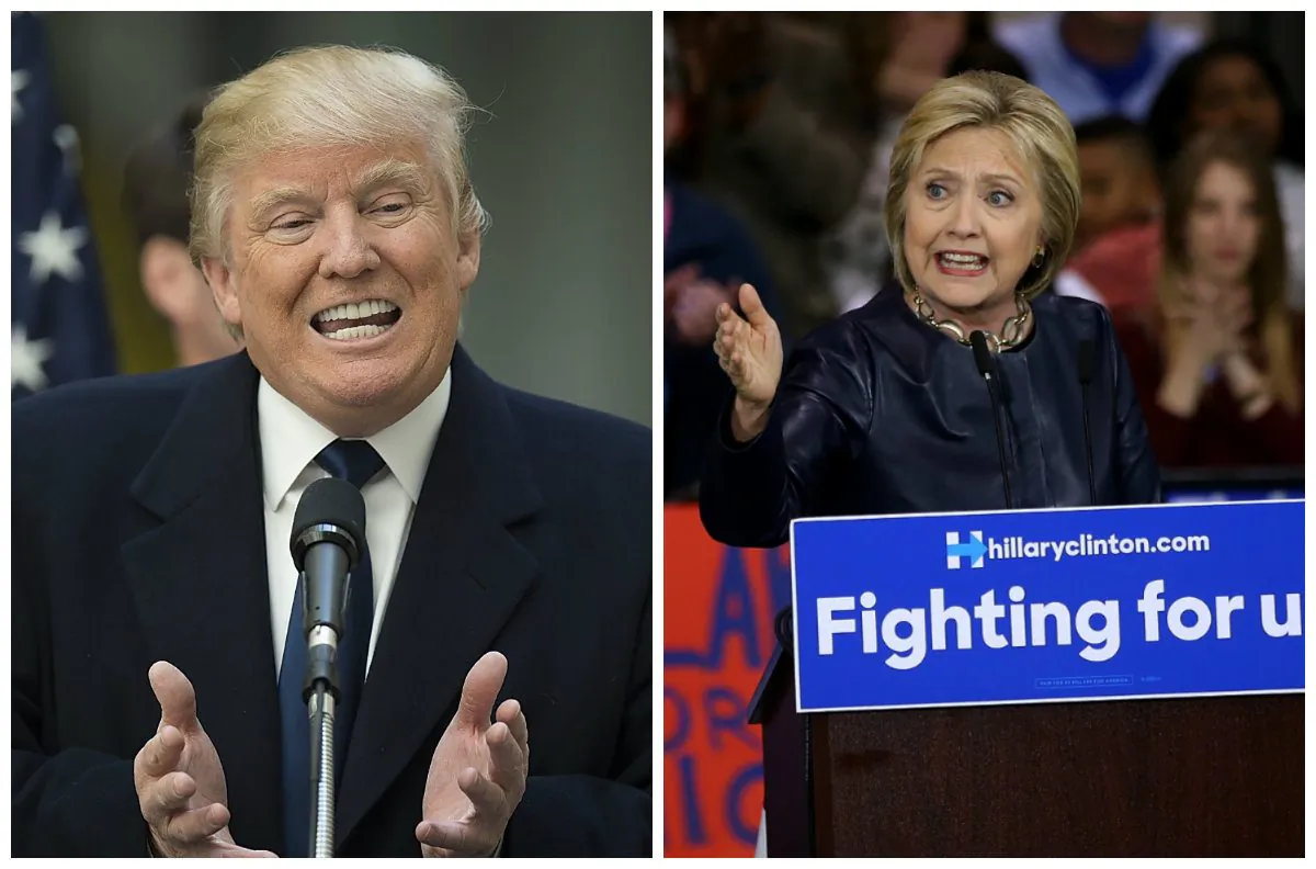 Donald Trump and Hillary Clinton. (Photos by Justin Sullivan and Jim Watson/AFP/Getty Images)