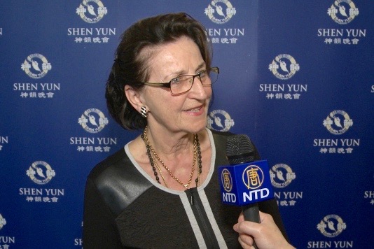 Ms. Renate Kirschke said that the Shen Yun music is filling her mind, at the Grosses Festspielhaus, in Austria. (Courtesy of NTD Television)