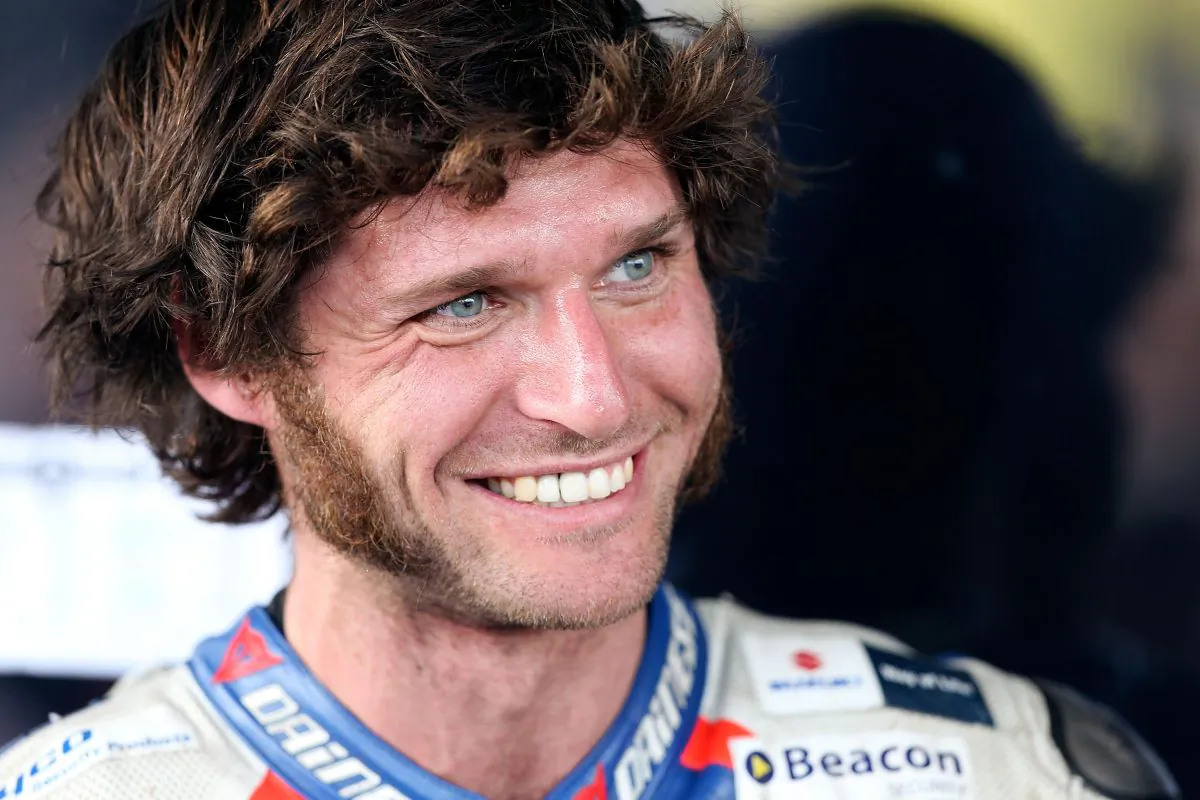 Guy Martin of Great Britain looks on during the Cemetery Circuit Motorcycle Races in Wanganui, New Zealand, on Dec. 26, 2013. (Hagen Hopkins/Getty Images)