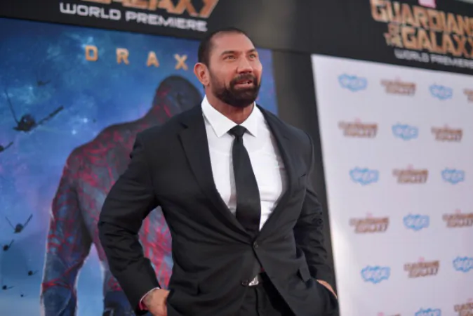 Dave Bautista attends the after party for The World Premiere of Marvels epic space adventure Guardians of the Galaxy, directed by James Gunn and presented in Dolby 3D and Dolby Atmos at the Dolby Theatre. July 21, 2014 Hollywood, CA (Photo by Charley Gallay/Getty Images for Disney)