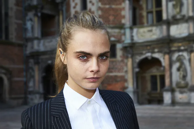 Cara Delevingne attends the 'Jonathan Yeo Portraits' exhibition opening at the Museum of National History at Frederiksborg Castle on March 19, 2016 in Hillerod, Denmark. (Photo by Schiller Graphics/Getty Images)