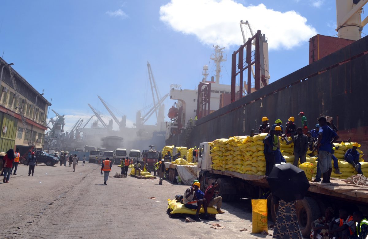 The harbour of Conakry, the capital and largest city of Guinea, on Sept. 24, 2013. Guinea is the world's largest producer of bauxite and used to make aluminium. The country also has all manner of untapped minerals, including diamonds, gold, cooper, uranium, and one of the planet's richest deposits of undeveloped iron ore. Yet it remains one of the poorest nations in West Africa, with more than 50% of its 11 millions inhabitants living under the poverty line. (Cellou Binani/AFP/Getty Images)