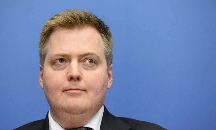 Iceland's Prime Minister Sigmundur David Gunnlaugsson at a press conference ahead of the Nordic and Baltic prime ministers meeting for the Nordic Council's 66th Session at the Rosenbad government office in Stockholm on Oct. 27, 2014. (Jonathan Nackstrand/AFP/Getty Images)