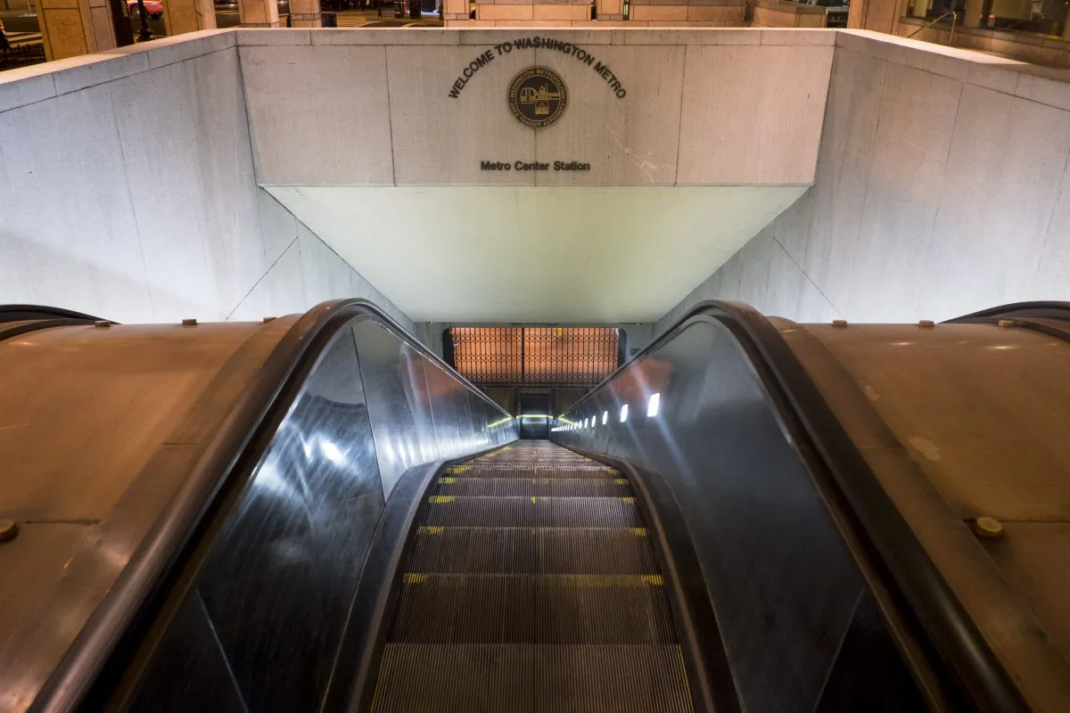 Escalator at the D.C. metro on March 16, 2016. (Pete Marovich/Getty Images)