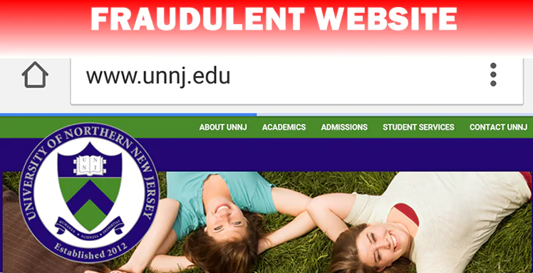 Picture of the fake University of Northern New Jersey's website. (U.S. Immigration and Customs Enforcement)