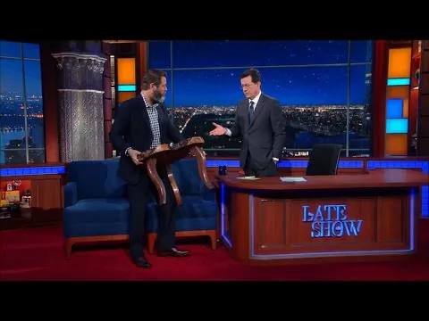 Video: Nick Offerman Gives Stephen Colbert the Perfect Gift