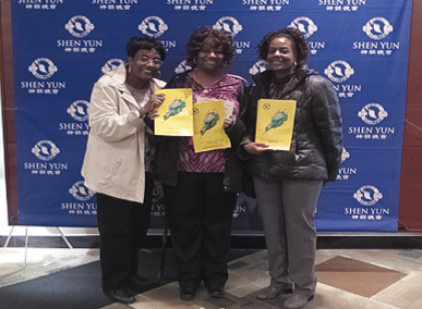 (L–R) Cheryl, Bonda, and Ondrea Blackwell were enthusiastic about Shen Yun after seeing it at Pikes Peak Center on April 5. (Cat Rooney/Epoch Times)