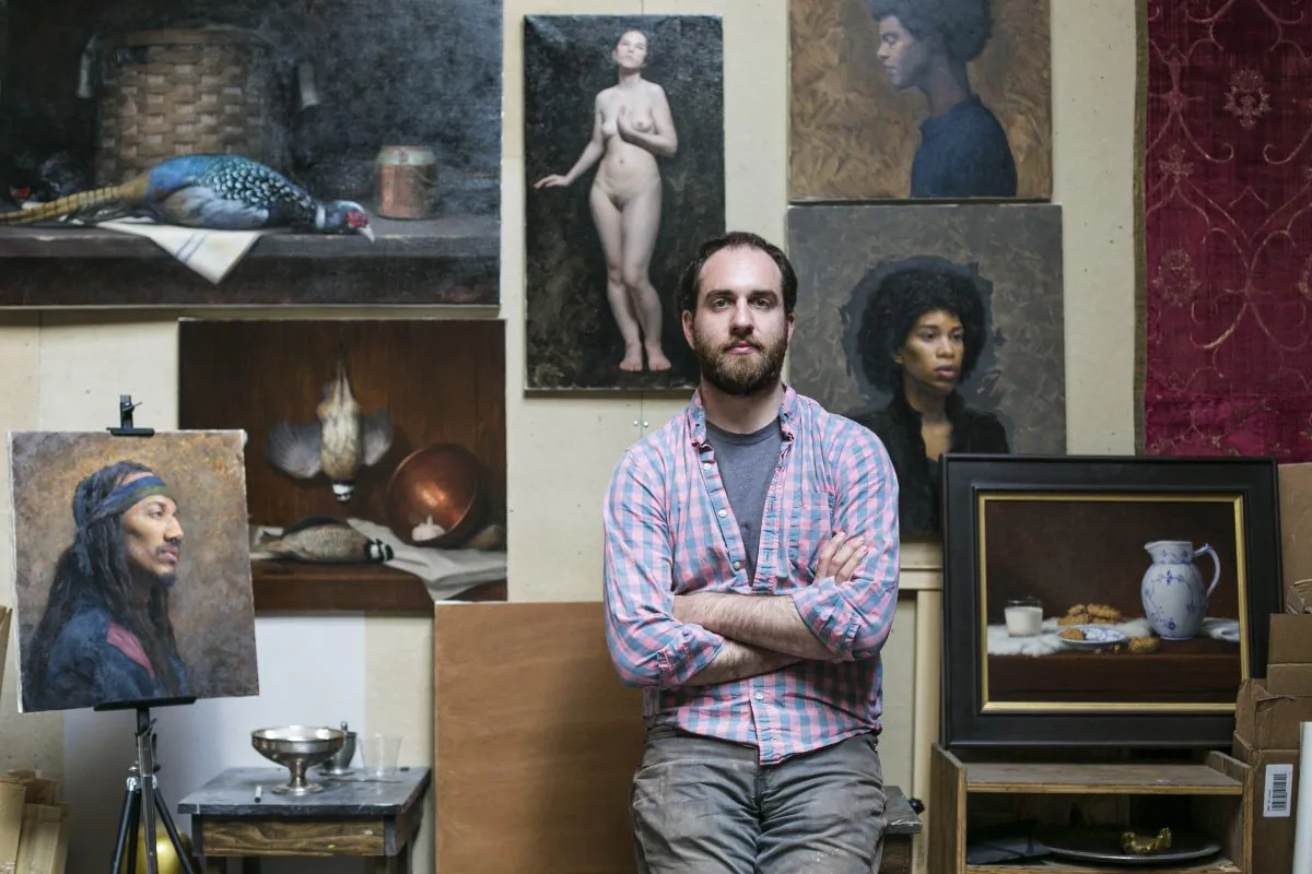 Artist Brendan Johnston at the Grand Central Atelier, where he also teaches, in Long Island City, New York on March 25, 2016. (Samira Bouaou/Epoch Times)