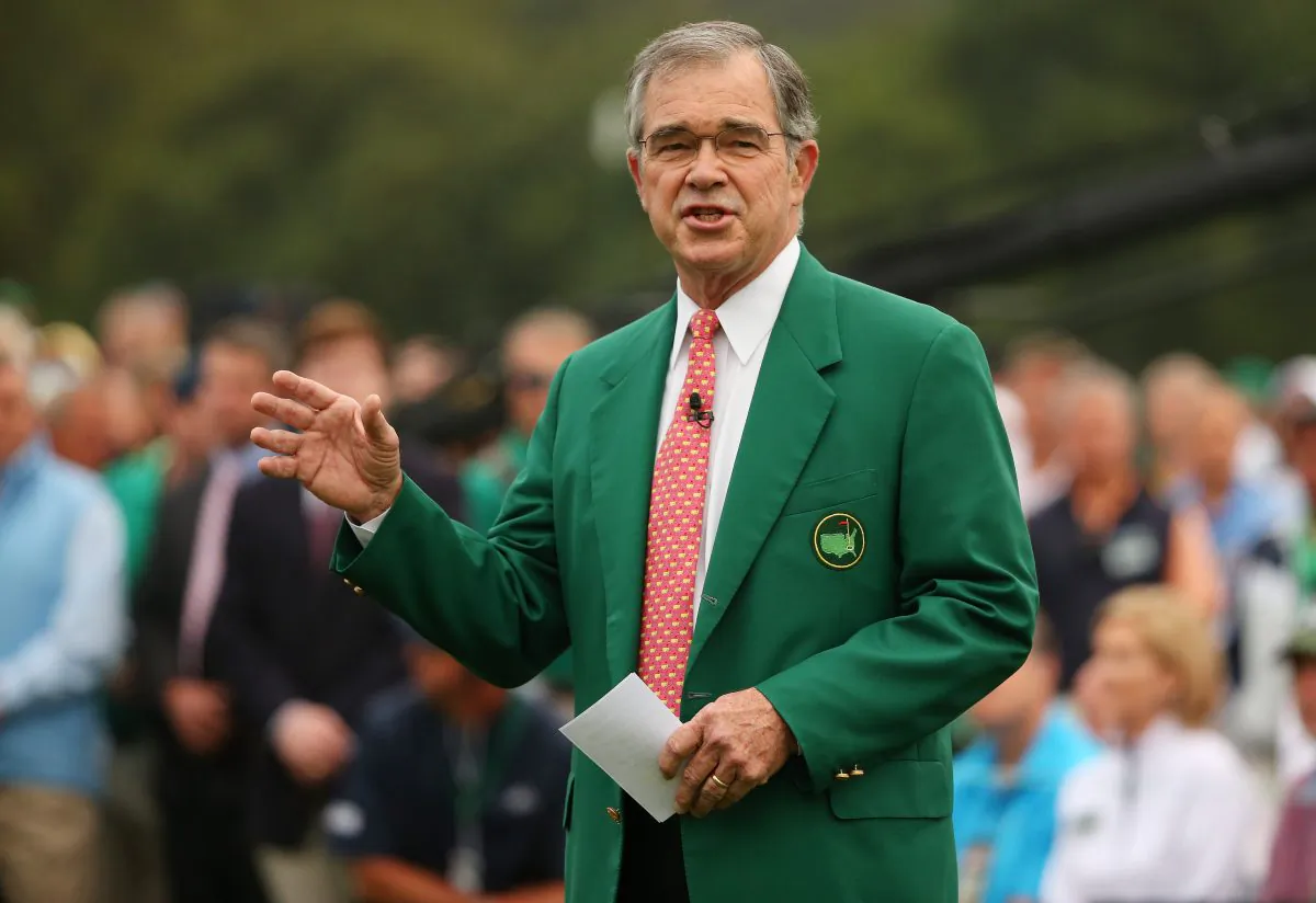 Chairman of Augusta National Golf Club, William Porter Payne addresses the patrons before the first round of the 2013 Masters Tournament at Augusta National Golf Club on April 11, 2013 in Augusta, Georgia. (Mike Ehrmann/Getty Images)