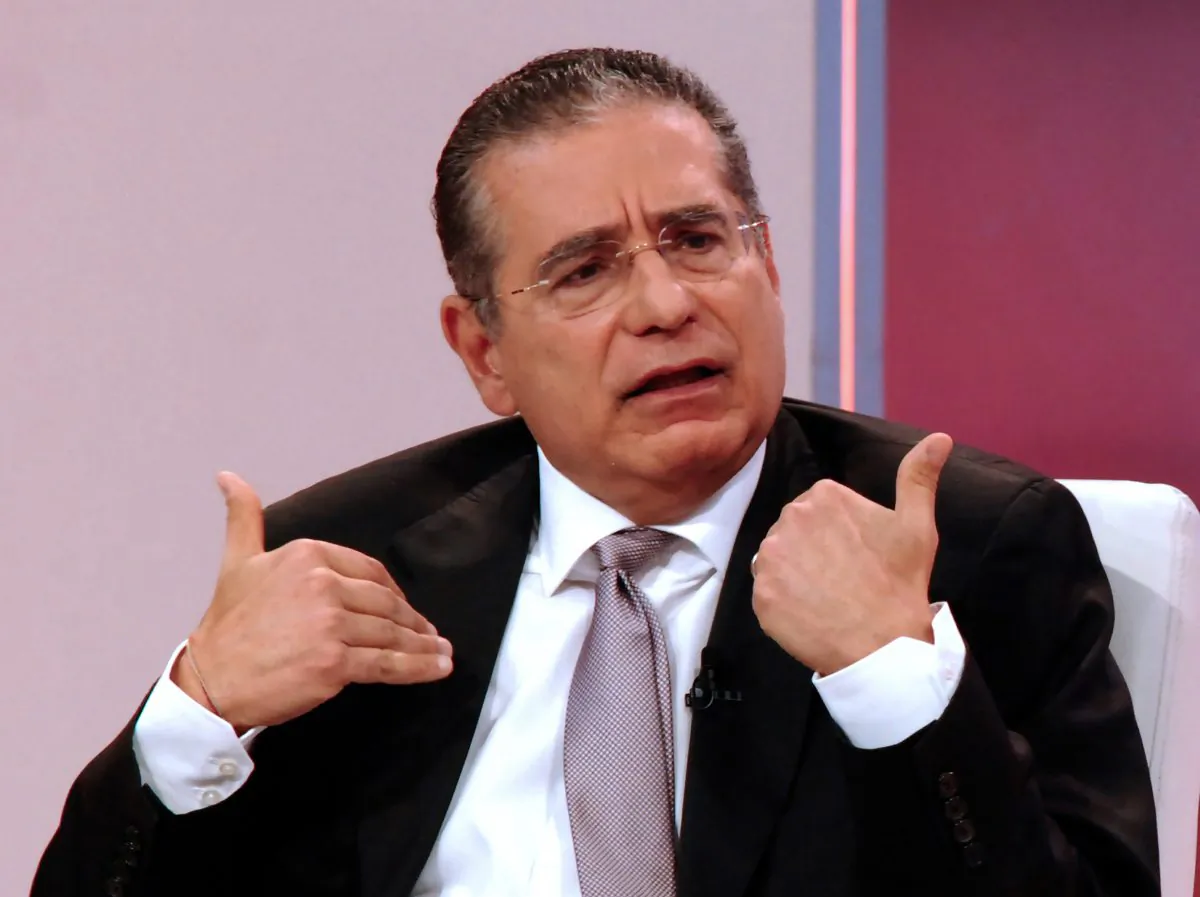 Ramon Fonseca, one of the founders of Panama's Mossack Fonseca law firm, gestures during a TV interview with Telemetro, in Panama City on April 4, 2016. (STR/AFP/Getty Images)