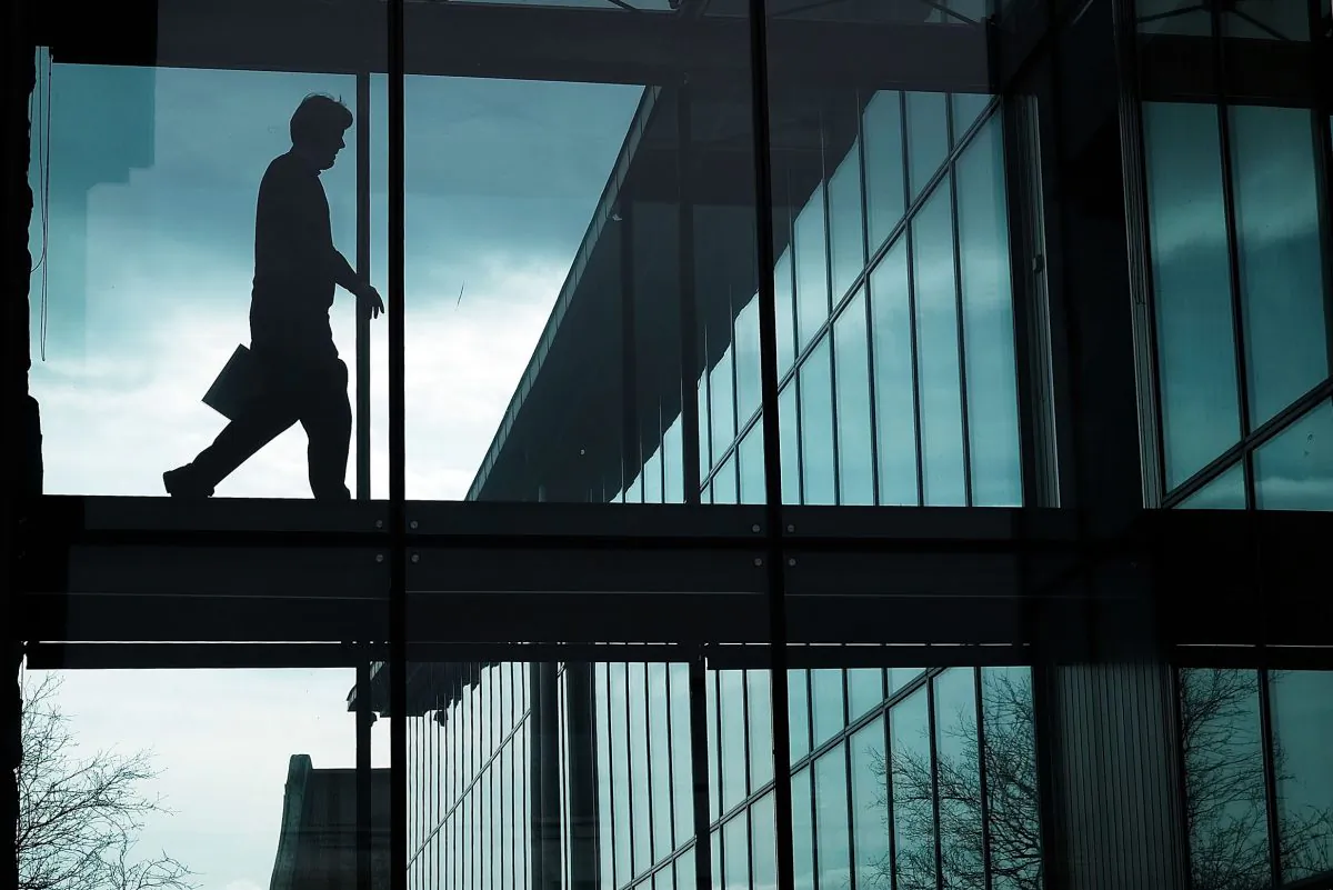 A man walks through a passage in the Icelandic Parliament building following the government shake-up in the wake of the Panama Papers crisis in Reykjavik, Iceland, on April 5, 2016. (Spencer Platt/Getty Images)