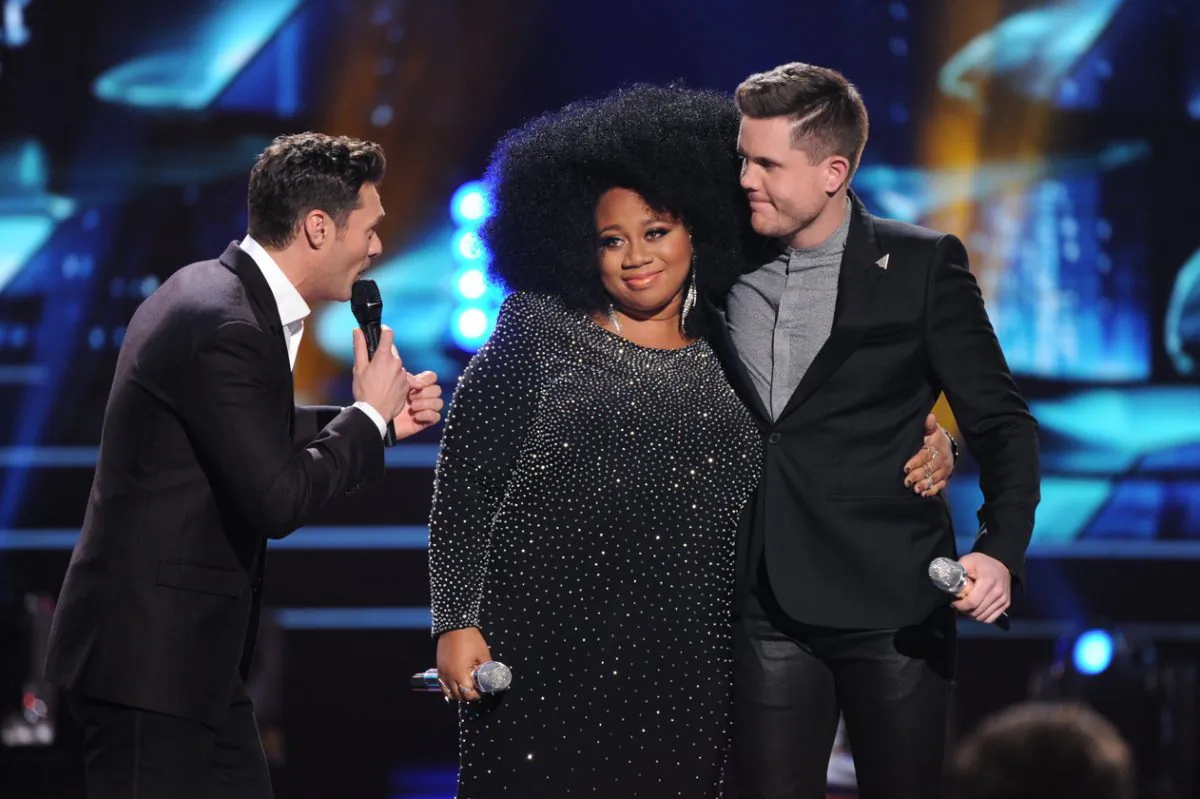 Either La'Porsha Renae (Center) or Trent Harmon (Right) will be crowned the last "American Idol" winner (Fox)