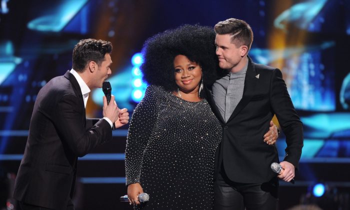Either La'Porsha Renae (Center) or Trent Harmon (Right) will be crowned the last "American Idol" winner (Fox) 