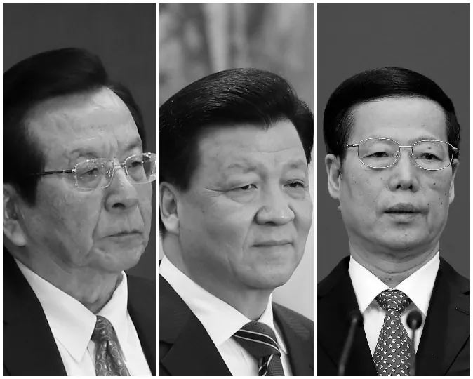 (L-R) Former Chinese vice president Zeng Qinghong, and Politburo Standing Committee members Liu Yunshan, and Zhang Gaoli are three elite Chinese Communist Party cadres whose family members own overseas shell companies, according to the Panama Papers, a massive collection of leaked documents. (Feng Li/Getty Images)