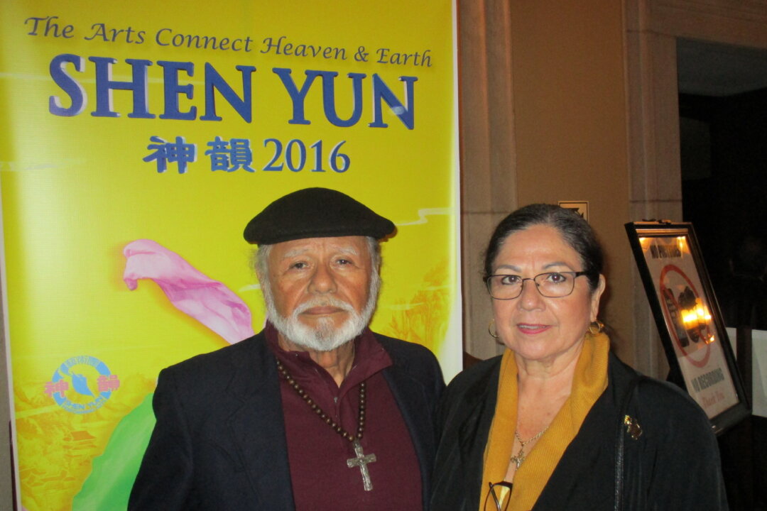 Jim Hernandez and Lucy Ruiz enjoyed Shen Yun Performing Arts at the Bridges Auditorium in Pomona College on April 8, 2016. (NTD Television)