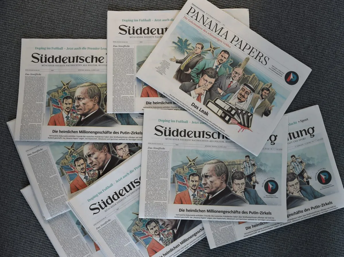 The German newspaper Sueddeutsche Zeitung dated April 4, 2016, reporting on the so-called "Panama Papers," in Munich, Germany, on April 7, 2016. (Christof Stache/AFP/Getty Images)