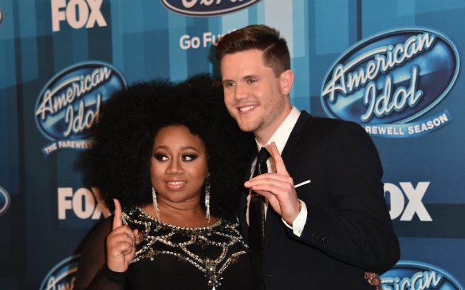 ingers La'Porsha Renae (L) and Trent Harmon attend FOX's 'American Idol' Finale For The Farewell Season at Dolby Theatre on April 7, 2016 in Hollywood, California. (Photo by Alberto E. Rodriguez/Getty Images)