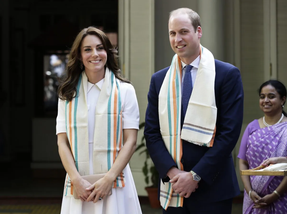Britain's Prince William, and Kate, the Duchess of Cambridge, take a tour of Gandhi Smriti, where Mahatma Gandhi spent the last 144 days of his life and was assassinated on 30 January 1948, in New Delhi, India, Monday, April 11, 2016.(Saurabh Das/ Pool Photo via AP)
