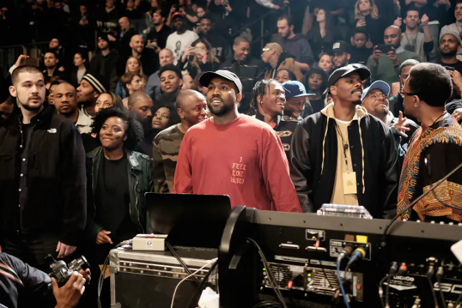 Kanye West performs during Kanye West Yeezy Season 3 on February 11, 2016 in New York City. (Photo by Dimitrios Kambouris/Getty Images for Yeezy Season 3)