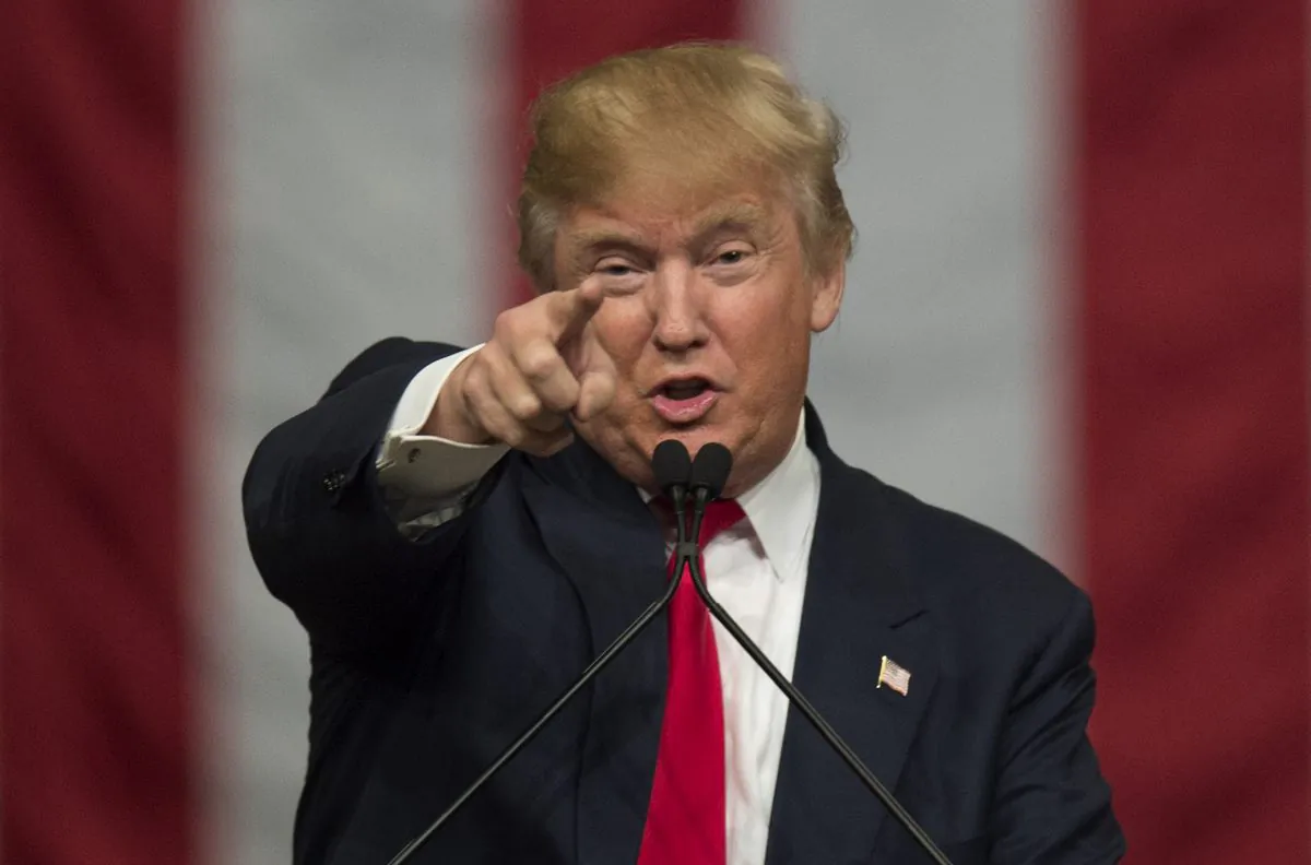Republican presidential candidate Donald Trump speaks during a campaign rally in North Charleston, South Carolina, Feb 19, 2016. (Jim Watson/AFP/Getty Images)