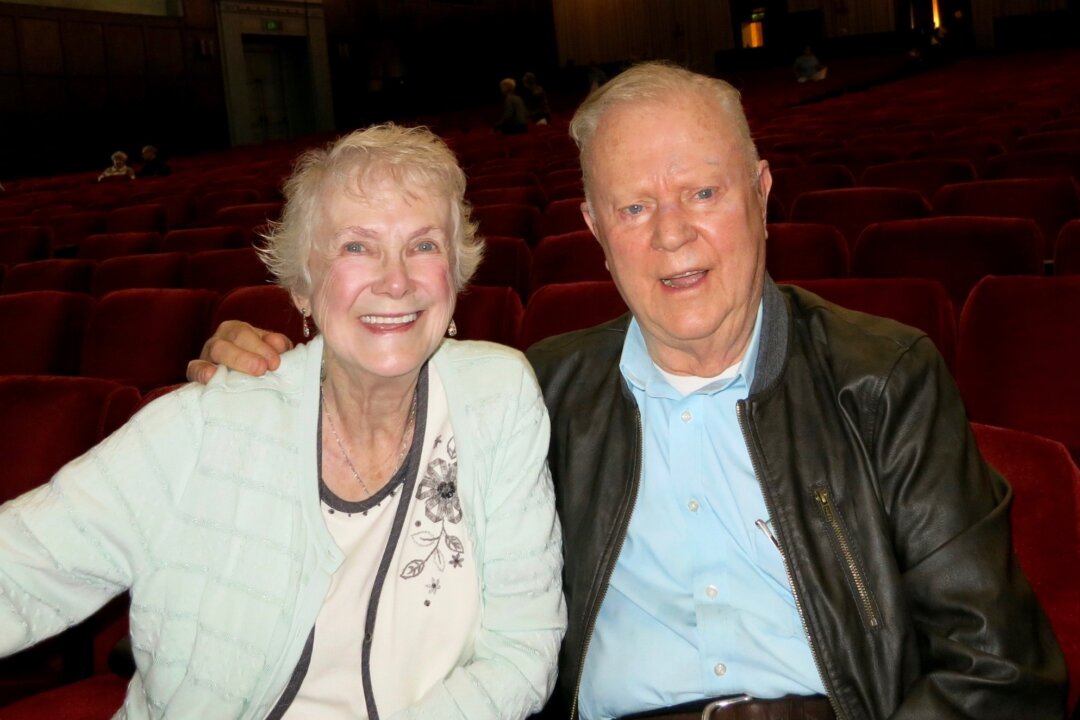 John Kazalunas with his wife, Theresa, after watching Shen Yun Performing Arts at Bridges Auditorium at Pomona College in Claremont, Calif. on Saturday afternoon, April 9, 2016. (Michael Ye/Epoch Times)