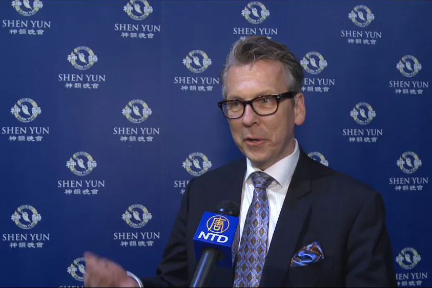 Uwe Lugasch, a business consultant, attends the Shen Yun Perform Arts at the Hamburg Theater am Grossmarkt on Sunday afternoon of April 10. (Courtesy of NTD Television)