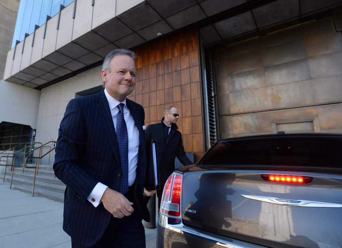 Bank of Canada governor Stephen Poloz arrives for his press conference in Ottawa on April 13, 2016. The central bank remains ready to act should the economic outlook deteriorate. (The Canadian Press/Sean Kilpatrick)
