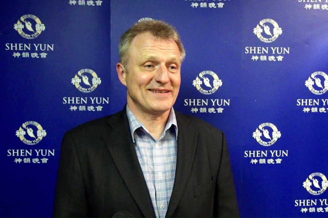 Uffe Jensen, mayor of Odder County Denmark attends Shen Yun Performing Arts, in Aarhus at Musikhuset, on April 12, 2016. (Courtesy of NTD Television)
