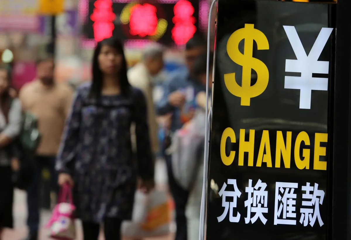 A money exchange business in the Wan Chai district of Hong Kong on April 7, 2016.      (Isaac Lawrence/AFP/Getty Images)