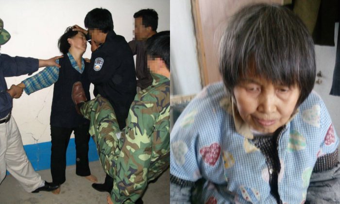 (L-R) Reenactment of torture a Falun Gong practitioner faces in China. Liu Xia is disabled after seven years of torture. (Minghui.org)