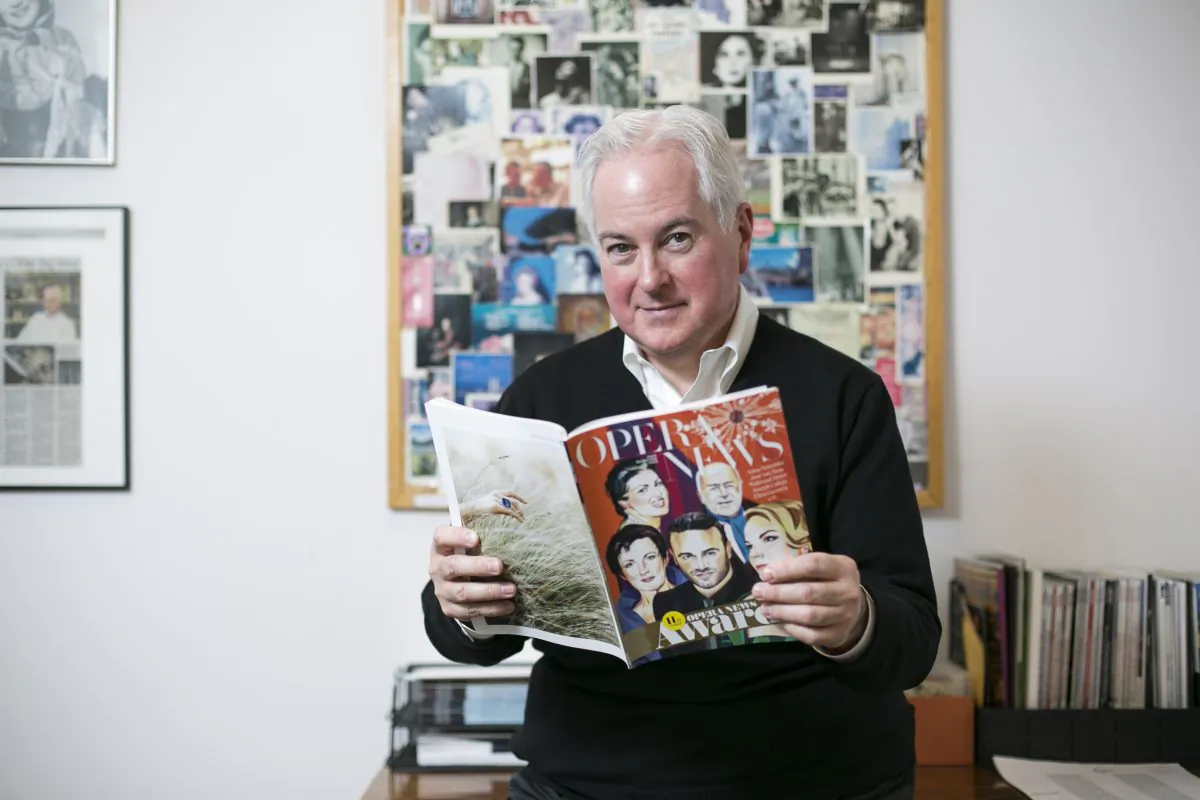 F. Paul Driscoll, editor in chief of Opera News, talks about cultural changes and current challenges impacting the world of opera at his office in Lincoln Center, New York, on March 21, 2016. (Samira Bouaou/Epoch Times)