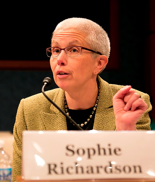 Human Rights Watch's China Director Sophie Richardson speaks before the Congressional-Executive Commission on China, April 14, on