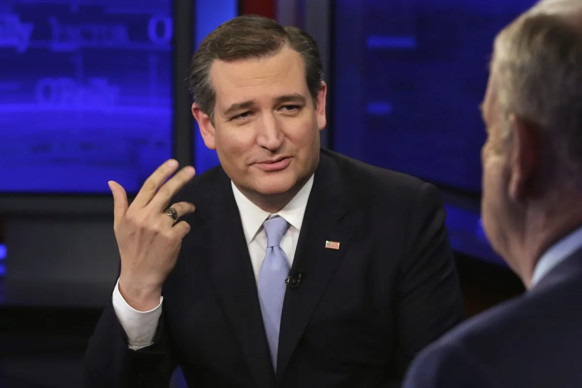 Republican presidential candidate Sen. Ted Cruz is interviewed by host Bill O'Reilly during "The O'Reilly Factor" television program, on the Fox News Channel in New York, Monday, April 18, 2016. (AP Photo/Richard Drew)