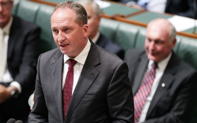 Barnaby Joyce speaks in the House of Representatives on Feb. 11, 2016 in Canberra, Australia. (Stefan Postles/Getty Images)