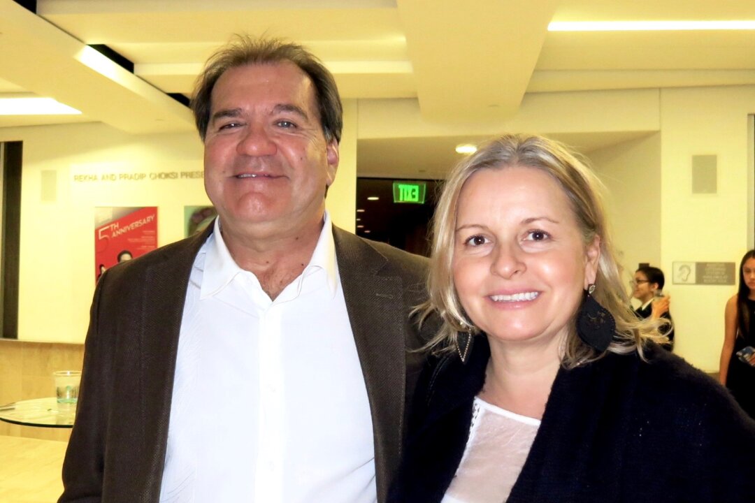 Joao Junqueira with wife Claudia, after watching Shen Yun Performing Arts at the Valley Performing Arts Center, in Northridge, on the evening of April 19, 2016. (Michael Ye/Epoch Times)