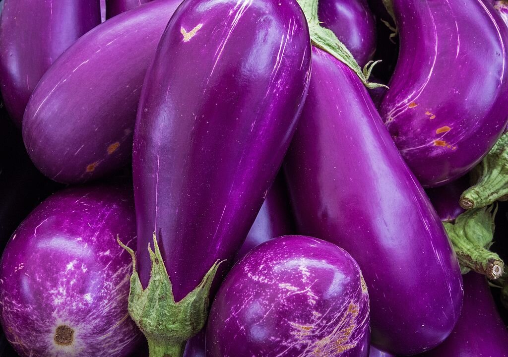 Eggplant is seen for sale at a local Farmers Market in Annandale, Virginia. (Paul J. Richards/AFP/Getty Images)