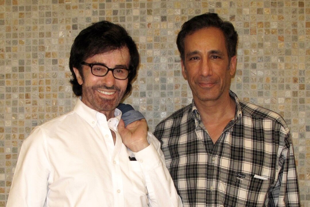 (L–R) Actor George Chakiris, Academy Award winner, and actor Richard Tanner, after enjoying Shen Yun Performing Arts at the Valley Performing Arts Center in Northridge, Calif., on the evening of April 20, 2016. (Yaning Liu/Epoch Times) 
