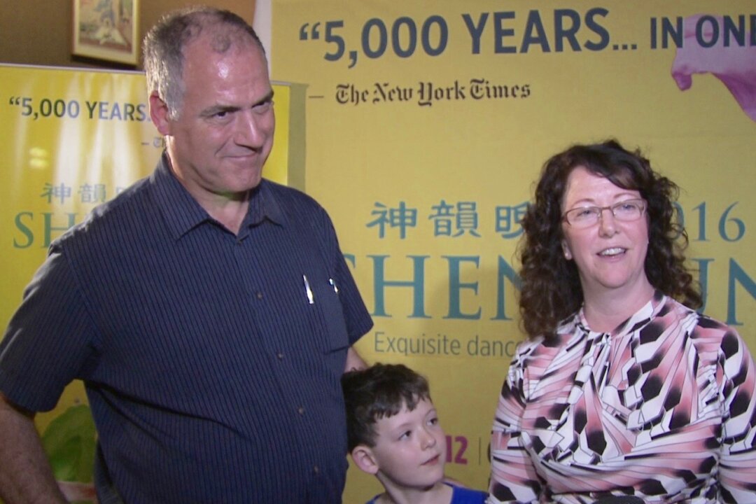 Co-pastors Glenn and Nina Nestlerode and their son felt the spiritual aspects of Shen Yun Performing Arts were wonderful, refreshing and moving. (Courtesy of NTD Television)