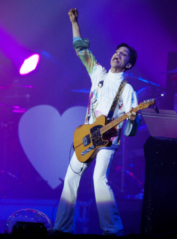 Rock artist Prince performs at Roskilde Festival in Roskilde, Denmark, on Sunday July 4, 2010. (AP Photo / Tariq Mikkel Khan, POLFOTO)