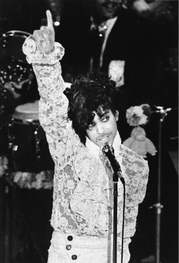 Rock singer Prince performs during the 27th annual Grammy Awards at the Shrine Auditorium in Los Angeles, Ca., Feb. 27, 1985. Prince received three Grammys. (AP Photo/Liu Heung-Shing)